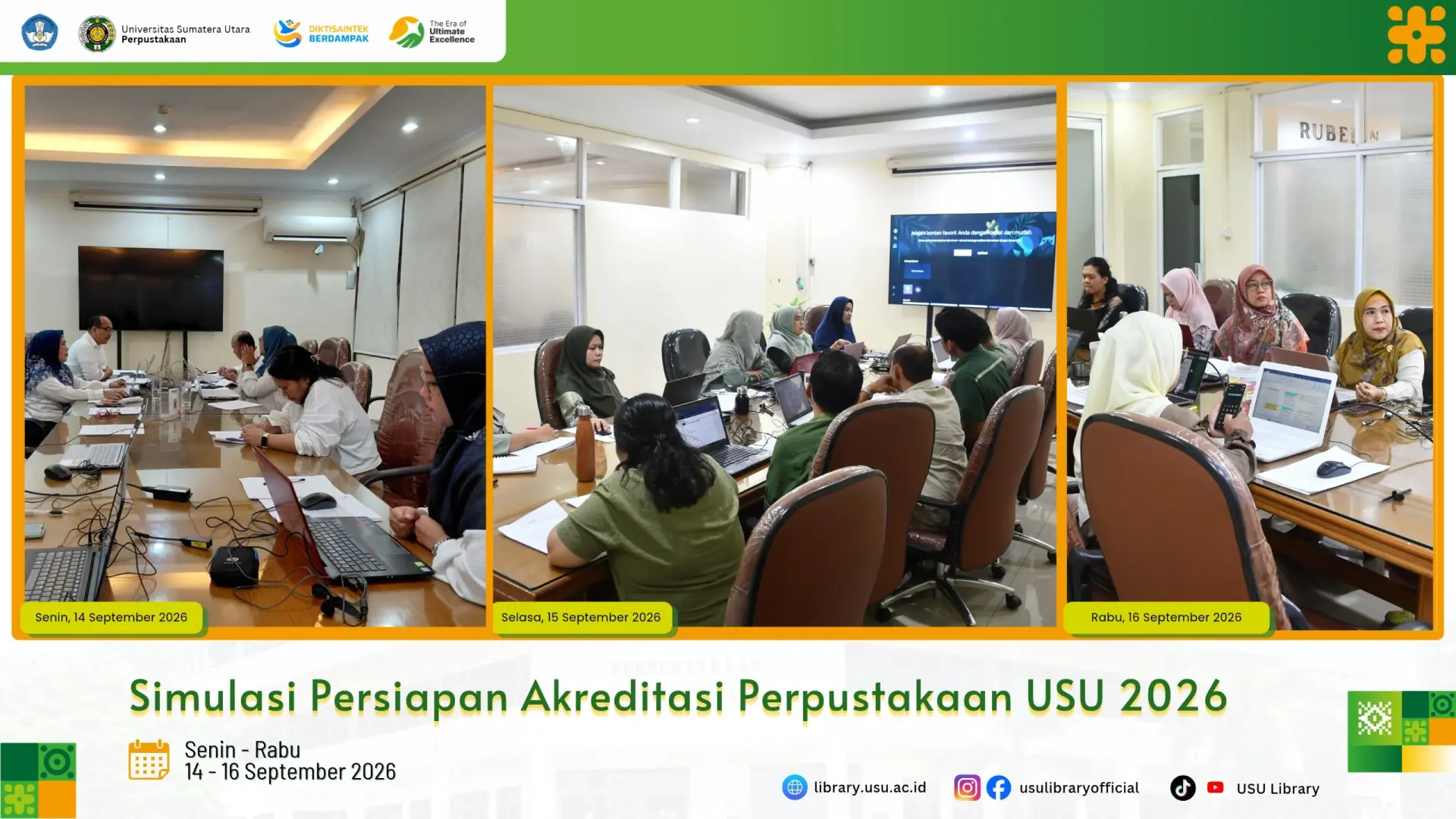 Perkuat Koordinasi dan Kesiapan Akreditasi, Perpustakaan USU Gelar Simulasi